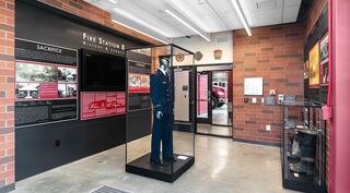 Arlington County Fire Department's New Fire Station No. 8 Entry lobby showcasing the history and legacy behind the station's story.