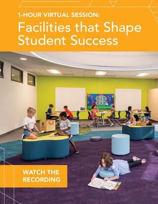 A bright learning space features students engaged in activities, showcasing flexible seating and collaborative areas designed for success.