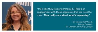 Dr. Monica Hall-Woods shares insights on student engagement with novel organisms, highlighting their genuine interest and immersion in learning.