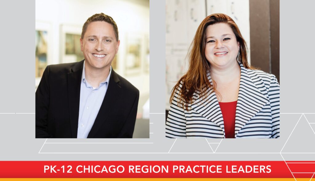 Two portraits - Troy Kerr and Alyson Sternquist - with title underneath "PK-12 Chicago Region Practice Leaders"